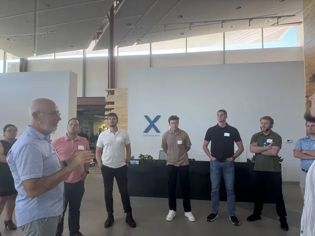 Stetson Blackmore with ULI Utah Young Leaders on a sustainable design tour at Arch Nexus in Salt Lake City